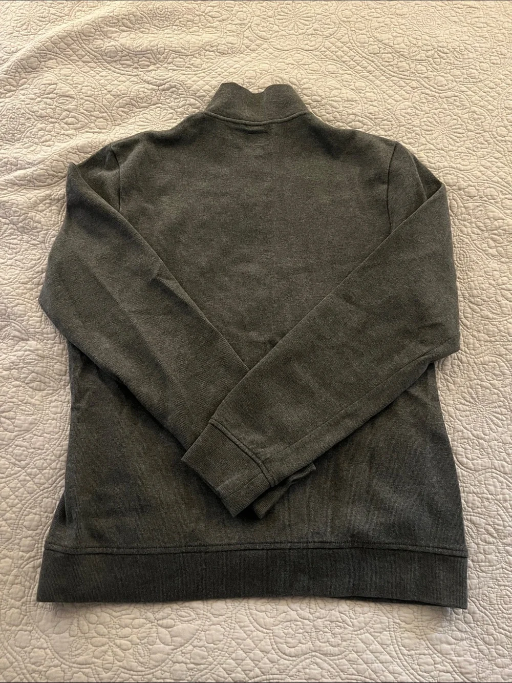 J. Crew Men's Dark Charcoal Quarter-Zip Mock Neck Sweater
